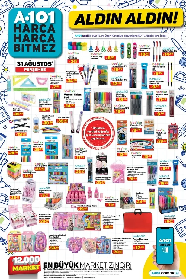 A101 31 Ağustos aktüel ürünler kataloğunda neler var? 3.999 TL’ye akıllı telefon ve tüm kırtasiye malzemeleri A101’de