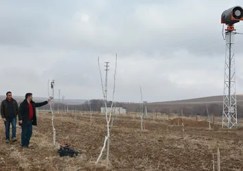 Ceviz üreticisinden 'don kırıcı makine'