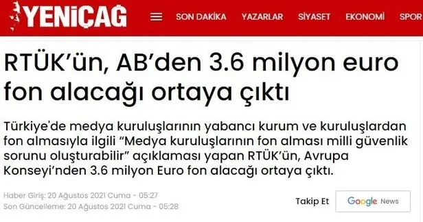 RTÜK’ten AB’den 3,6 milyon avro fon haberine yalanlama: En basit tabirle aymazlıktır! - 2