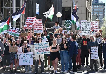 İşgalci İsrail'e destek veren Biden'a ABD'de Gazze protestosu: Soykırımcı...