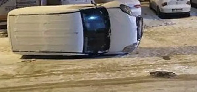 Ankara’da feci olay! Karda kayan gencin üstüne hafif ticari araç devrildi