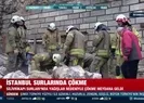 İstanbulda Fatihte aşırı yağış nedeniyle sur çöktü!