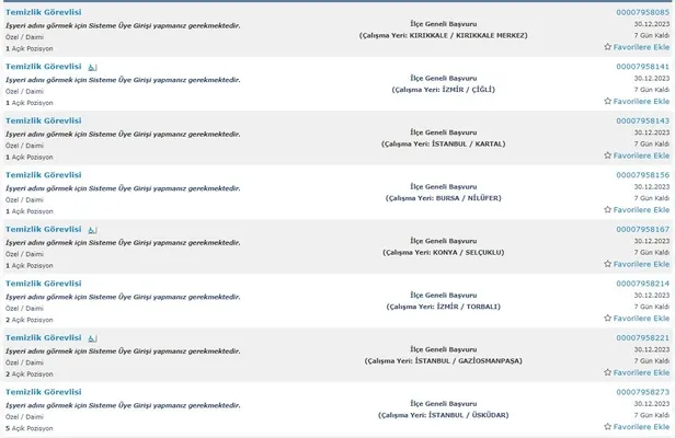 İŞKUR yılın son alımlarını paylaşıyor! İlkokul mezunu 5.234 personel alımı başladı! İşte temizlik görevlisi şartları