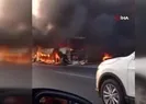 Seyir halindeki otobüs alev topuna döndü