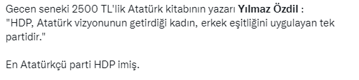 Sözcü yazarı Yılmaz Özdil bildiğiniz gibi! Terör örgütünün siyasi şubesi HDP’yi öve öve bitiremedi