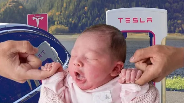 1639988104290.jpg Araba oto pilottayken dünyaya geldi! Tesla bebek tarihe geçti - 7