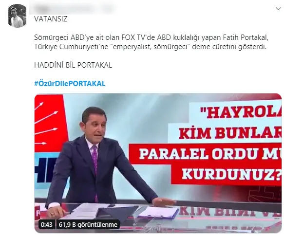 Fatih Portakal’ın küstah sözlerine tepki yağdı
