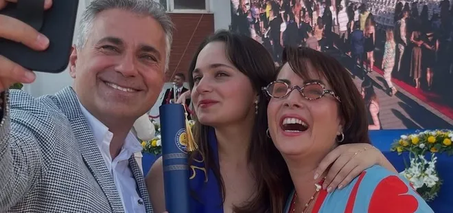 Ünlü oyuncu Sevinç Erbulak’ın gurur günü: Kızı mezun oldu