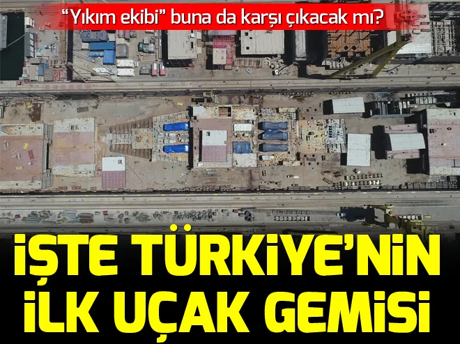 Türkiye’nin ilk uçak gemisi ‘TCG Anadolu” havadan görüntülendi