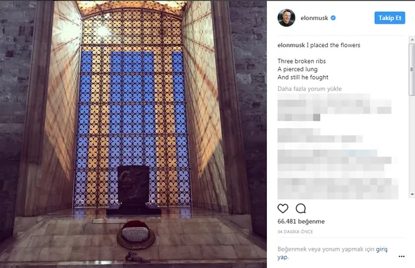 Elon Musk'tan Anıtkabir paylaşımı - 1