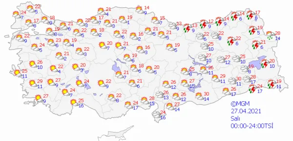 1619461831272.png 3 haftalık tam kapanma öncesi hava durumu bu hafta nasıl olacak? Meteoroloji açıkladı! İstanbul Ankara İzmir'de hava nasıl olacak? - 3