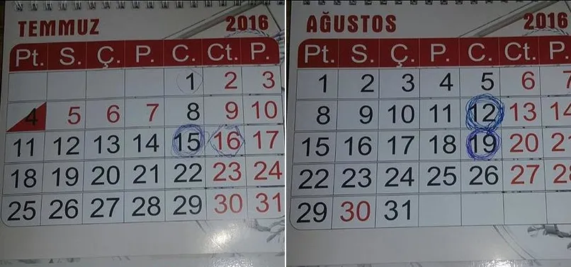 Tümgeneral Akkaya darbe girişimi gününü takviminde işaretlemiş