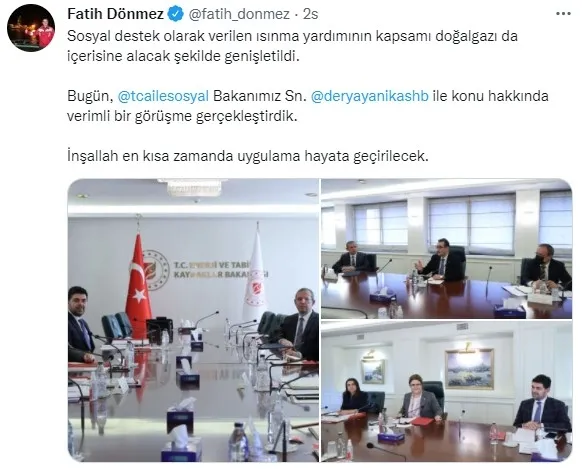 Enerji ve Tabii Kaynaklar Bakanı Dönmez: Isınma yardımına doğal gaz da dahil edildi - 2