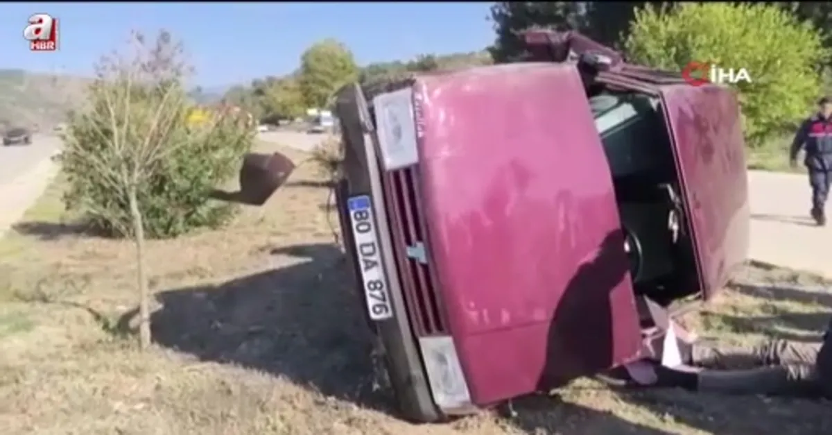 Devrilen otomolin sürücüsü yaralandı