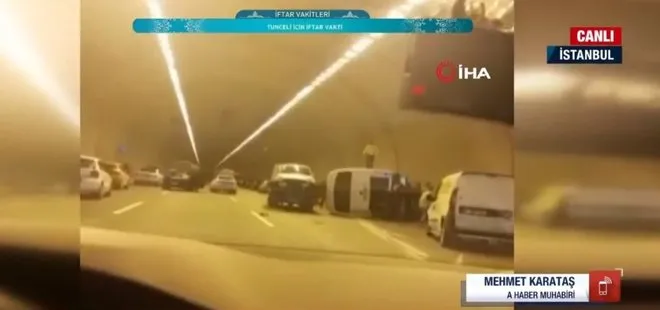 Kuzey Marmara Otoyolu Cebeci Tüneli’nde kamu görevlilerini taşıyan araç kaza yaptı