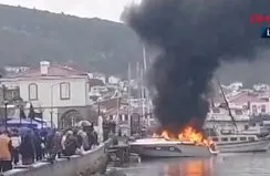 İzmir’de lüks tekne yangını