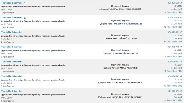 İŞKUR yılın son alımlarını paylaşıyor! İlkokul mezunu 5.234 personel alımı başladı! İşte temizlik görevlisi şartları