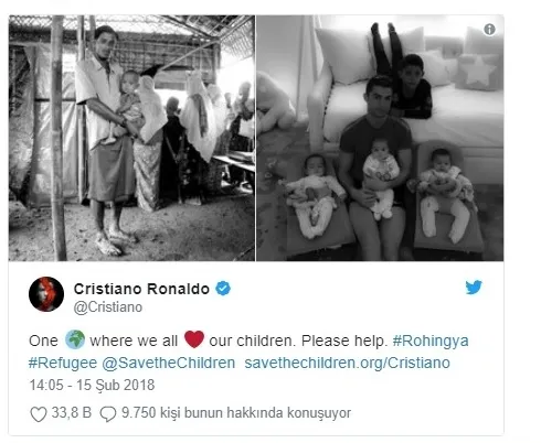 Ronaldo'dan Rohingyalı çocuklara destek - 1