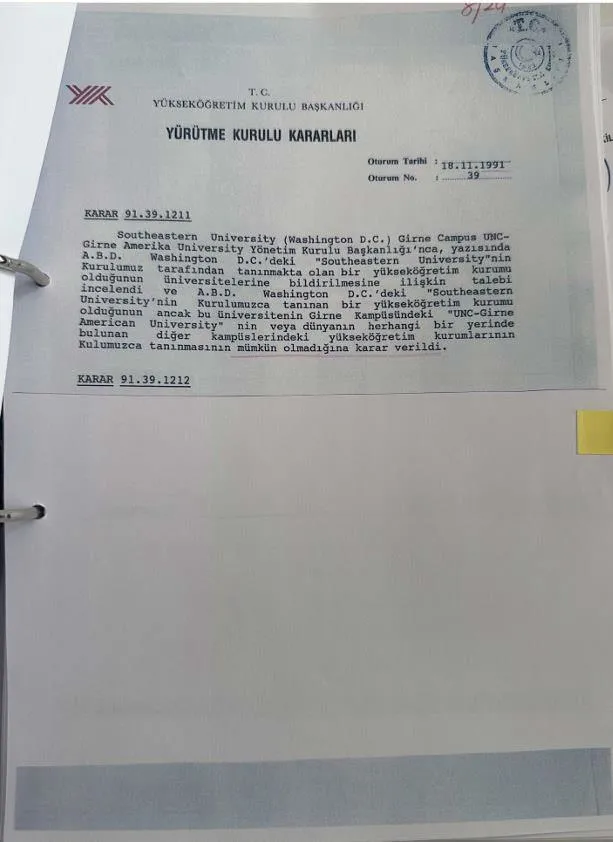 usulsuz-diploma-skandalinda-yeni-detay-universitenin-kurucusu-konustu-imamoglu-sinavsiz-girdi-1741943528844.jpeg YÖK’ün Girne Amerikan Üniversitesi'nin 1991 yılında tanınırlık için yaptığı başvuruyu reddettiği belge (AHABER)