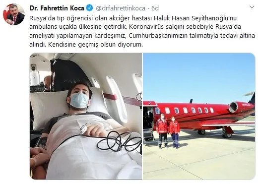 Sağlık Bakanı Fahrettin Koca’dan Haluk Hasan Seyithanoğlu açıklaması
