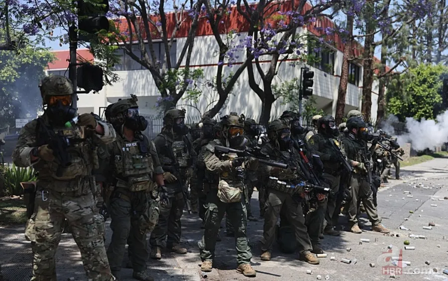 Görüntüler ABD'den: Göçmenlik baskınları protestoları alevlendirdi! Los Angeles'a 2000 ulusal muhafız gönderildi 1