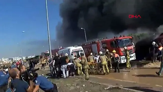 Tuzla'daki fabrika yangınında patlama! Yaralılar var - 1