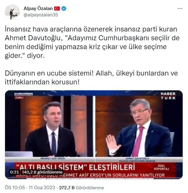 Ahmet Davutoğlu’ndan ’kukla aday’ tehdidi: Söylediklerimizi kabul etmezse kriz çıkar yeniden seçime gidilir! Sözleri 6’lı masa yandaşlarını çıldırttı