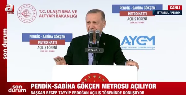 Pendik-Sabiha Gökçen Havalimanı metro hattı açıldı! Başkan Erdoğan’dan İstanbul’da iş yapmayan CHP’ye tepki! İstanbullum derslerini verecek