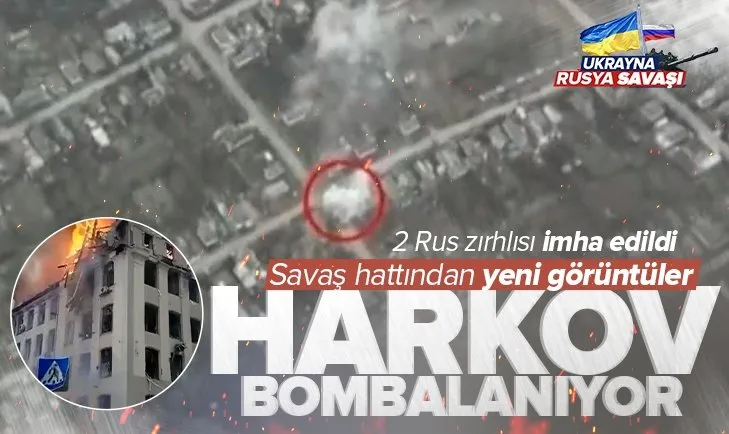 Harkov’da polis merkezi vuruldu! Savaş bölgesinden yeni görüntü