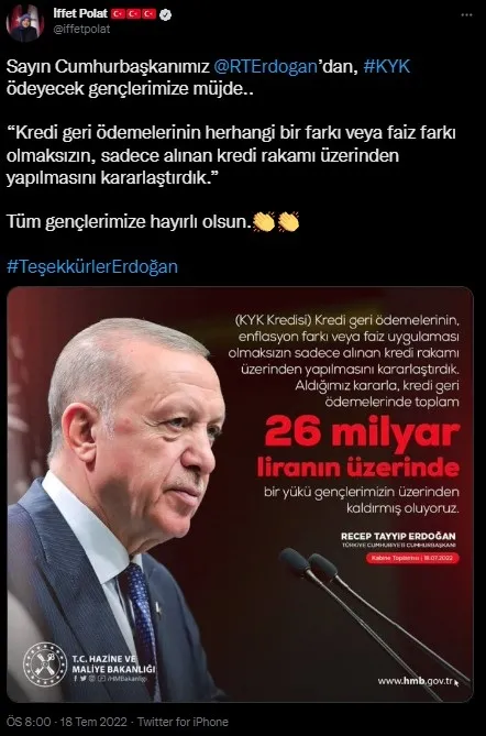Başkan Erdoğan’ın KYK müjdesinden sonra sosyal medya yıkıldı: Teşekkürler Erdoğan