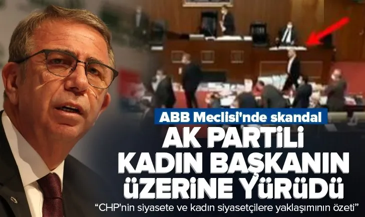 Ankara Büyükşehir Belediyesi’nin Meclis toplantısında skandal! CHP’li Ertan Işık AK Partili Hilal Ayık’ın üzerine yürüdü