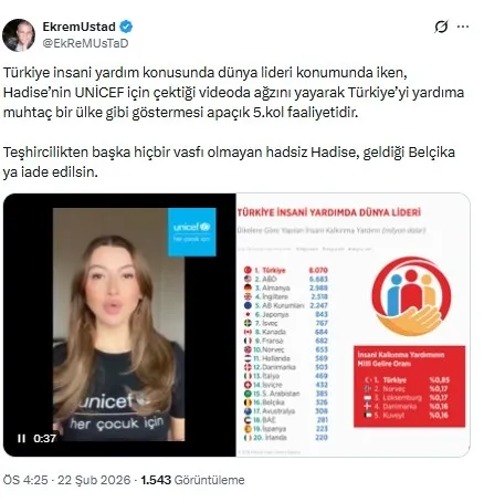 hadisede-skandalina-tepkiler-cig-gibi-duyarlilik-adi-altinda-turkiyenin-itibarini-hedef-aldi-1771779164447.jpg Hadise'de skandalına tepkiler çığ gibi! UNICEF ile "duyarlılık" adı altında Türkiye'nin itibarını hedef aldı - 5