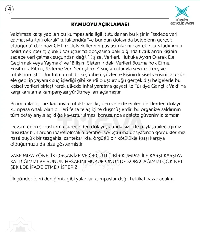 Son dakika: Türkiye Gençlik Vakfı’ndan (TÜGVA) CHP Genel Başkanı Kemal Kılıçdaroğlu hakkında tazminat davası