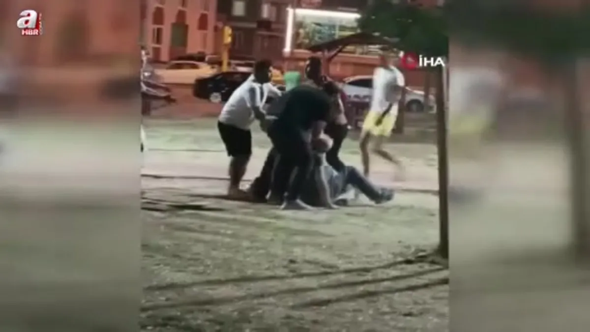 Edirne'de tekmeli yumruklu kavga kamerada