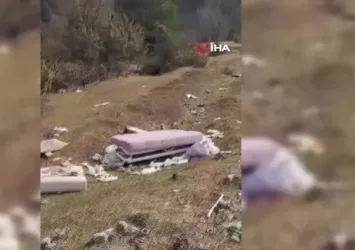 Bolu'da mobilya eşyalarını doğaya attılar