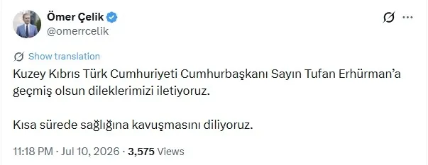 kktc-cumhurbaskani-tufan-erhurman-hastaneye-kaldirildi-ilk-aciklama-geldi-genel-durumu-iyi-1783715646158.jpeg AK Parti Sözcüsü Çelik'ten KKTC Cumhurbaşkanı Erhürman'a ʺgeçmiş olsunʺ mesajı