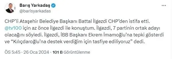 Battal İlgezdi CHP’den istifa etti! Ekrem İmamoğlu’na sert tepki: Kılıçdaroğlu’na destek verdiğim için tasfiye ediliyoruz