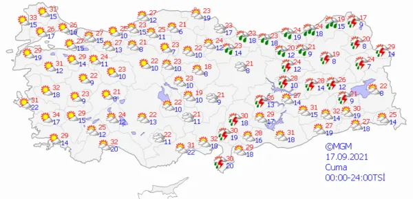 1631806856501.png Meteoroloji'den çok sayıda ile son dakika sağanak yağış uyarısı! Sel ve su baskınlarına dikkat! İstanbul Ankara İzmir'de bu hafta hava durumu nasıl olacak? - 5