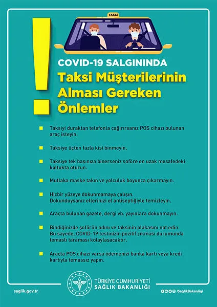 Sağlık Bakanlığından taksi durakları, şoför ve müşteriler için uyarı afişleri yayınlandı - 3