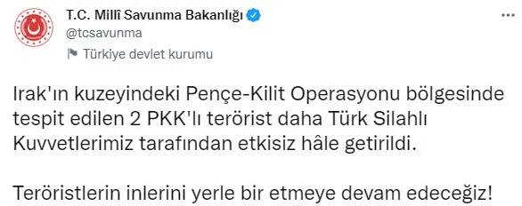 Irak'ın kuzeyinde 2 terörist öldürüldü - 1