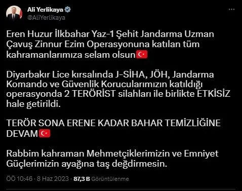 Diyarbakır’da PKK’ya darbe! 2 terörist etkisiz hale getirildi