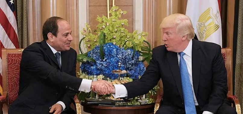 Trump ülkesinde protesto edilen darbeci Sisi'yi böyle savundu!