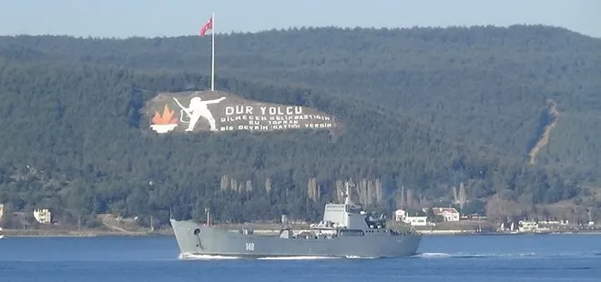 Son dakika: Rus savaş gemisi Çanakkale Boğazı’ndan geçti