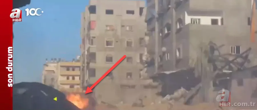 El Kudüs Tugayları Gazze'de katil İsrail'in tankını böyle imha etti! Cephe hattından sıcak görüntüler 10