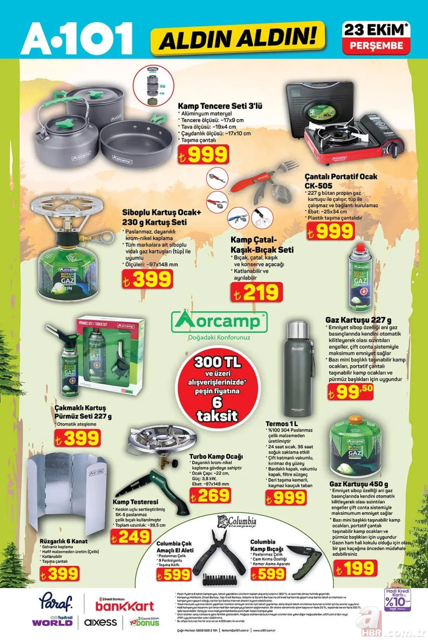 23 Ekim A101 aktüel kataloğu satışta: Yaz kış kamp yapanlara fırsat ürünler A101’de! Portatif ocak ve termos 999 TL 11