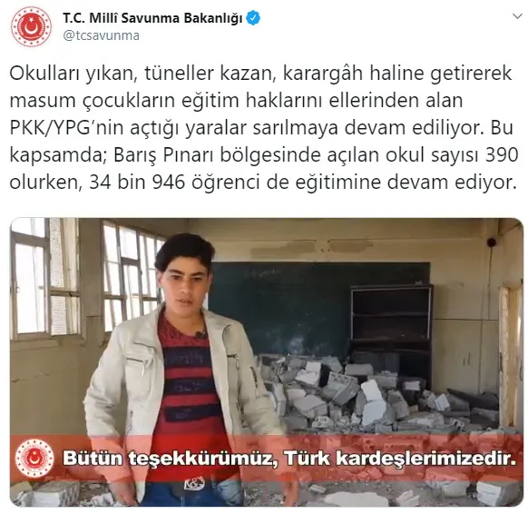 Türkiye Barış Pınarı Bölgesi'nde 390. okulu açtı - 1
