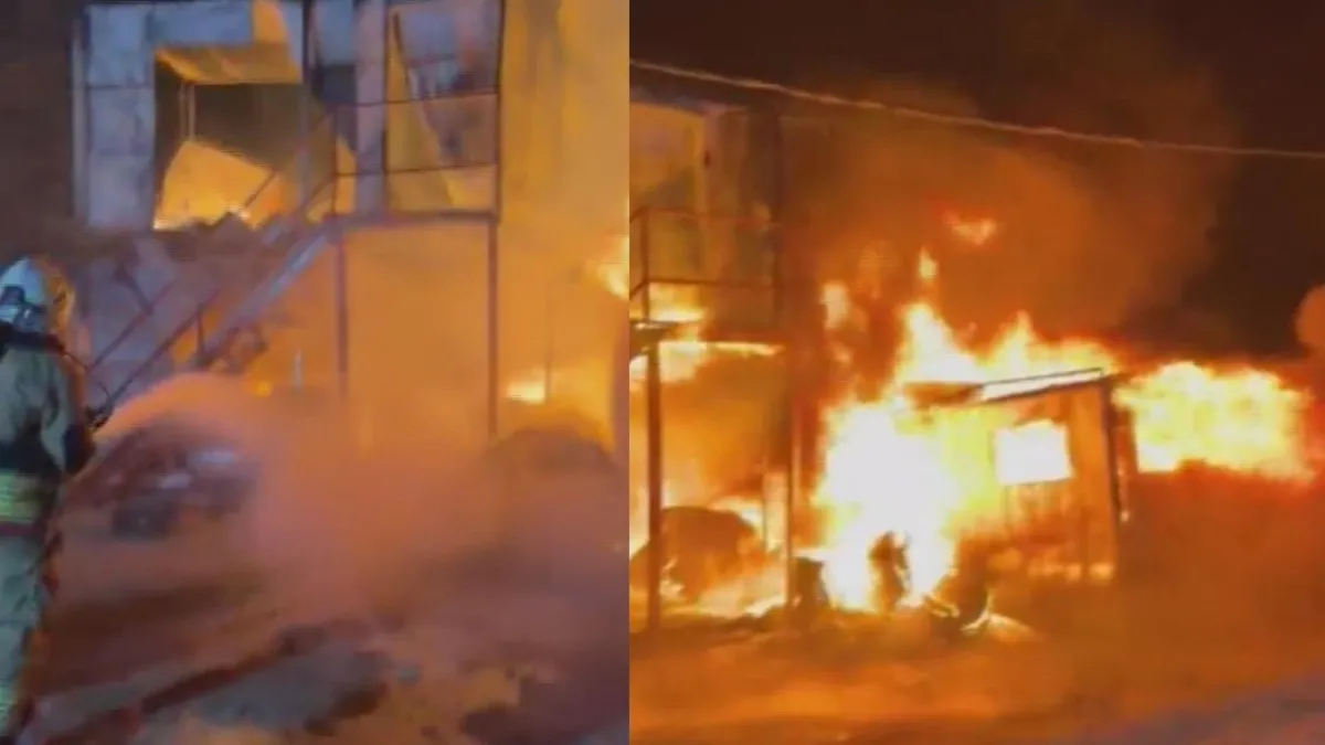 Hatay'da işçilerin kaldığı konteynerde yangın! Yatakhane alevlere teslim oldu