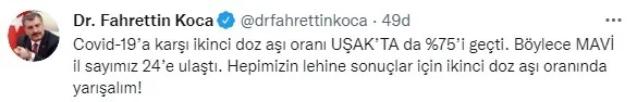 Mavi kategoriye giren il sayısı 24'e yükseldi! Sağlık Bakanı Fahrettin Koca duyurdu - 1