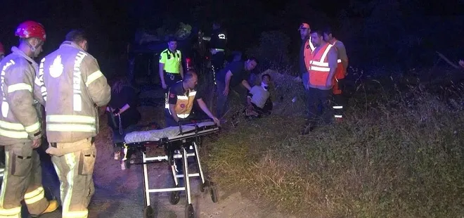 Kontrolden çıkan araç takla attı! Yaralılar var