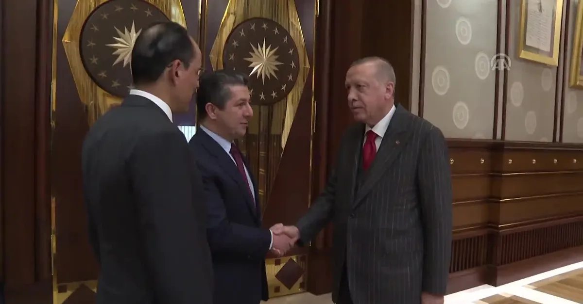 Başkan Erdoğan, IKBY Başbakanı Barzani'yi kabul etti